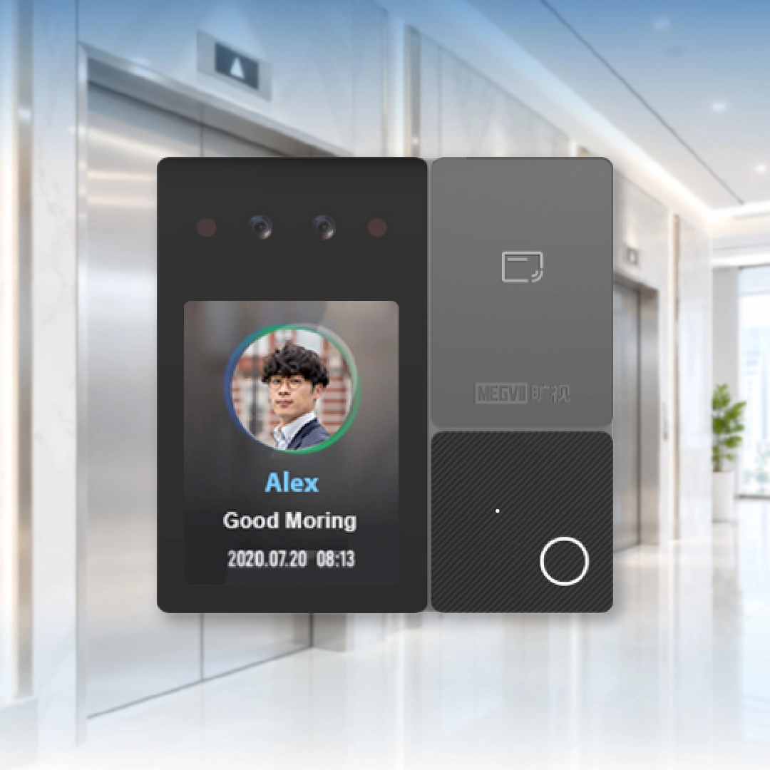 อุปกรณ์สแกนใบหน้า MEGVII Face Recognition Terminal พร้อมระบบแตะบัตร สำหรับควบคุมการเข้าออกและล็อกชั้นลิฟต์ในอาคาร
