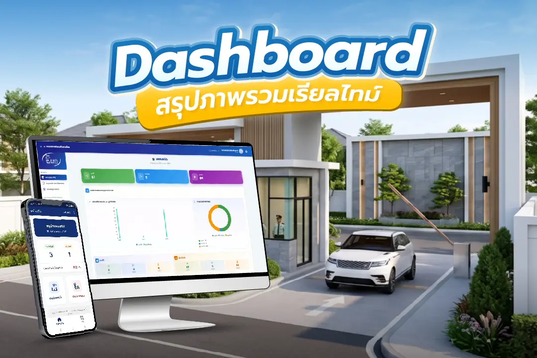 Smart Dashboard แสดงสรุปภาพรวมสถิติการเข้าออกและสถิติผู้มาติดต่อแบบ Real-time ผ่านคอมพิวเตอร์และมือถือด้วยระบบ GuestGate